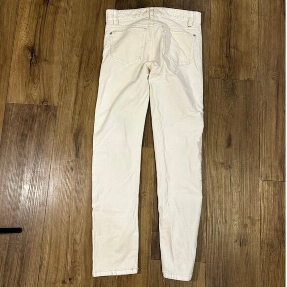 Pilcro by Anthropologie Cream Corduroy Pants Women’s 25 Slim Straight Mid Rise - Picture 2 of 6